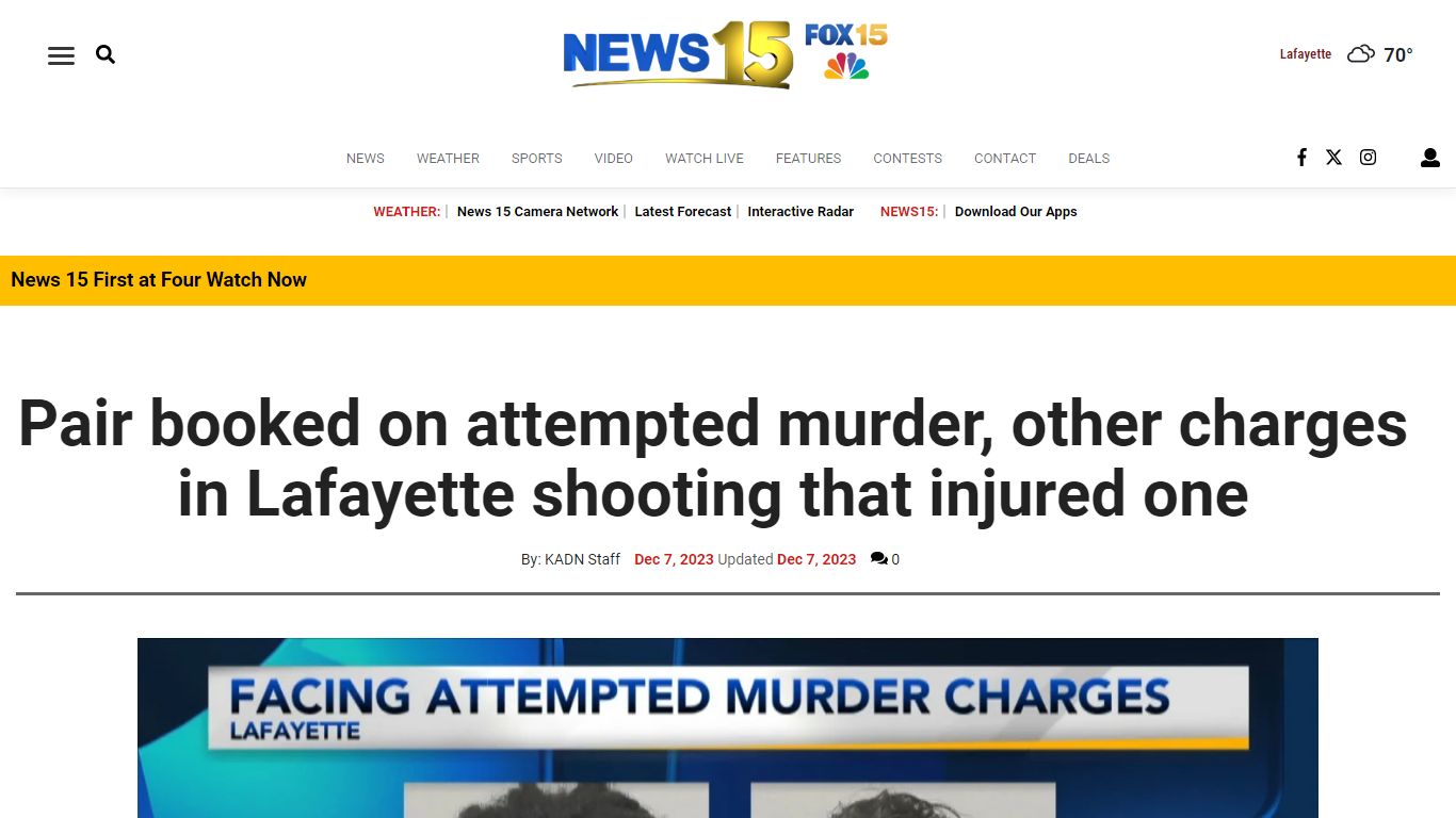 Pair booked on attempted murder, other charges in Lafayette shooting ...